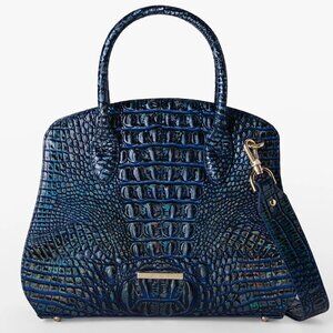 ✅ Brahmin ROSETTA Royal Blue Melbourne FL Leather Satchel ✨NWT, COA, DUST BAG